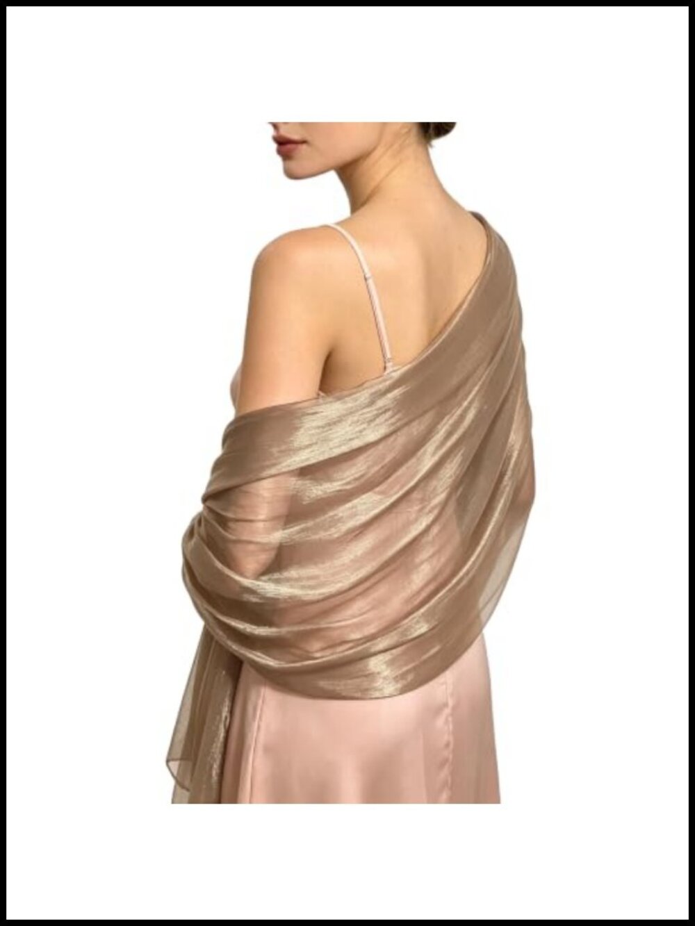 Ludzucy Sparkly Sheer Chiffon Shawl Wrap for Women Evening Dress Wedding